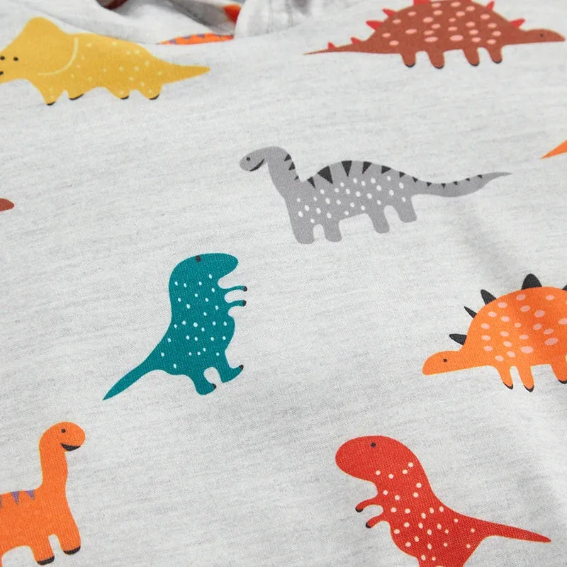 1-6Y Summer Kids Boy Cartoon Print Clothing Set