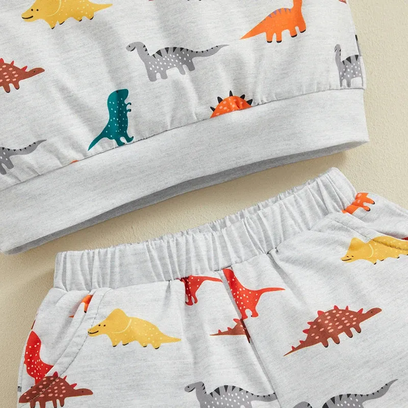1-6Y Summer Kids Boy Cartoon Print Clothing Set