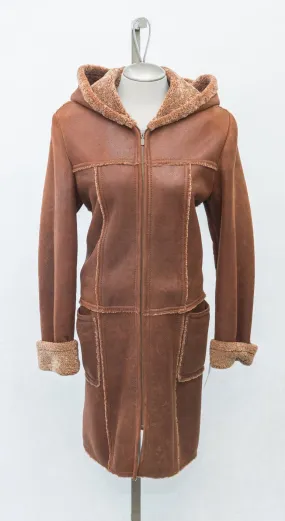 5947 Clearance - Cognac Snowtop Shearling w/Non-Detachable Hood - Size 12