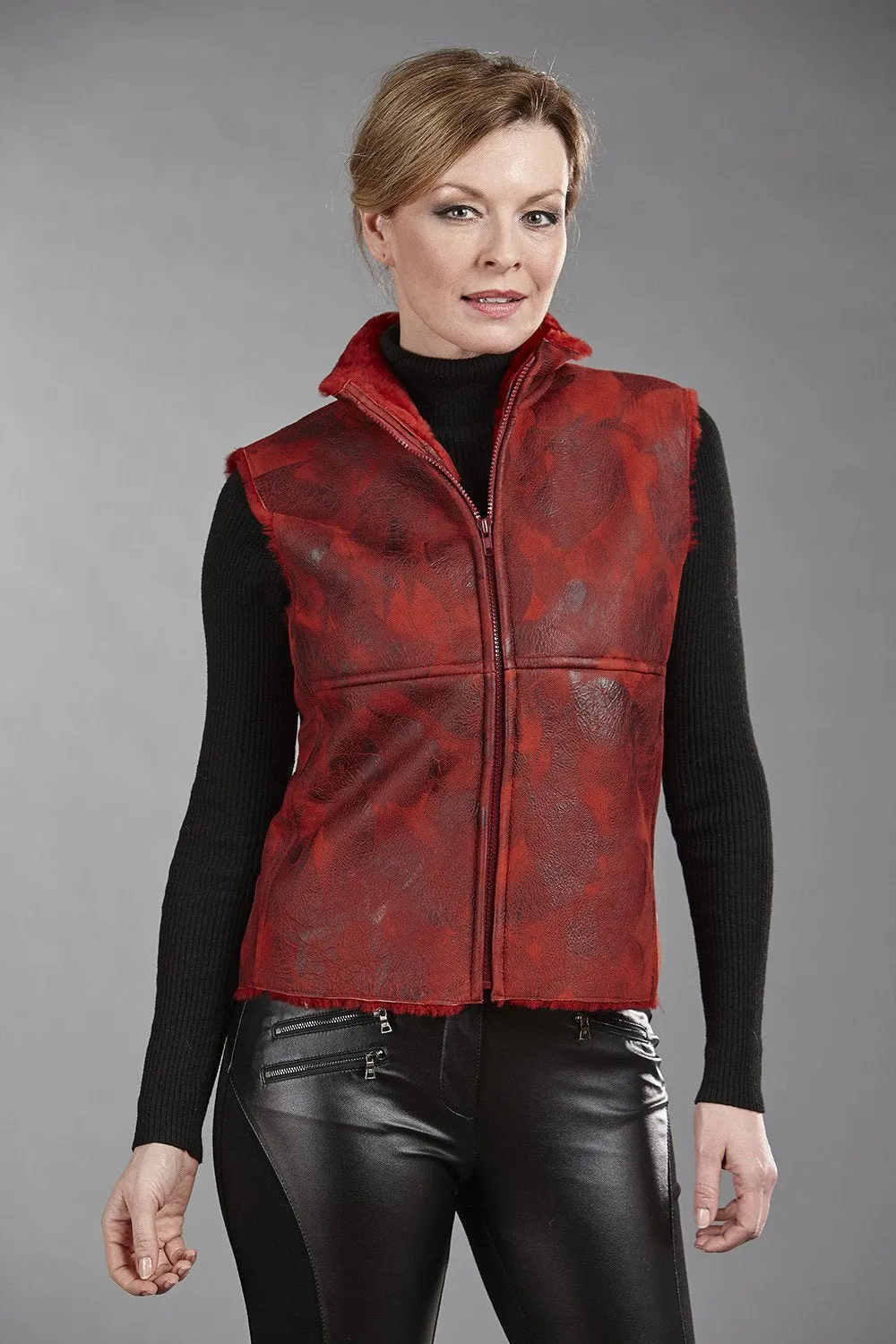 755 - Ladies' Glazed Shearling Vest