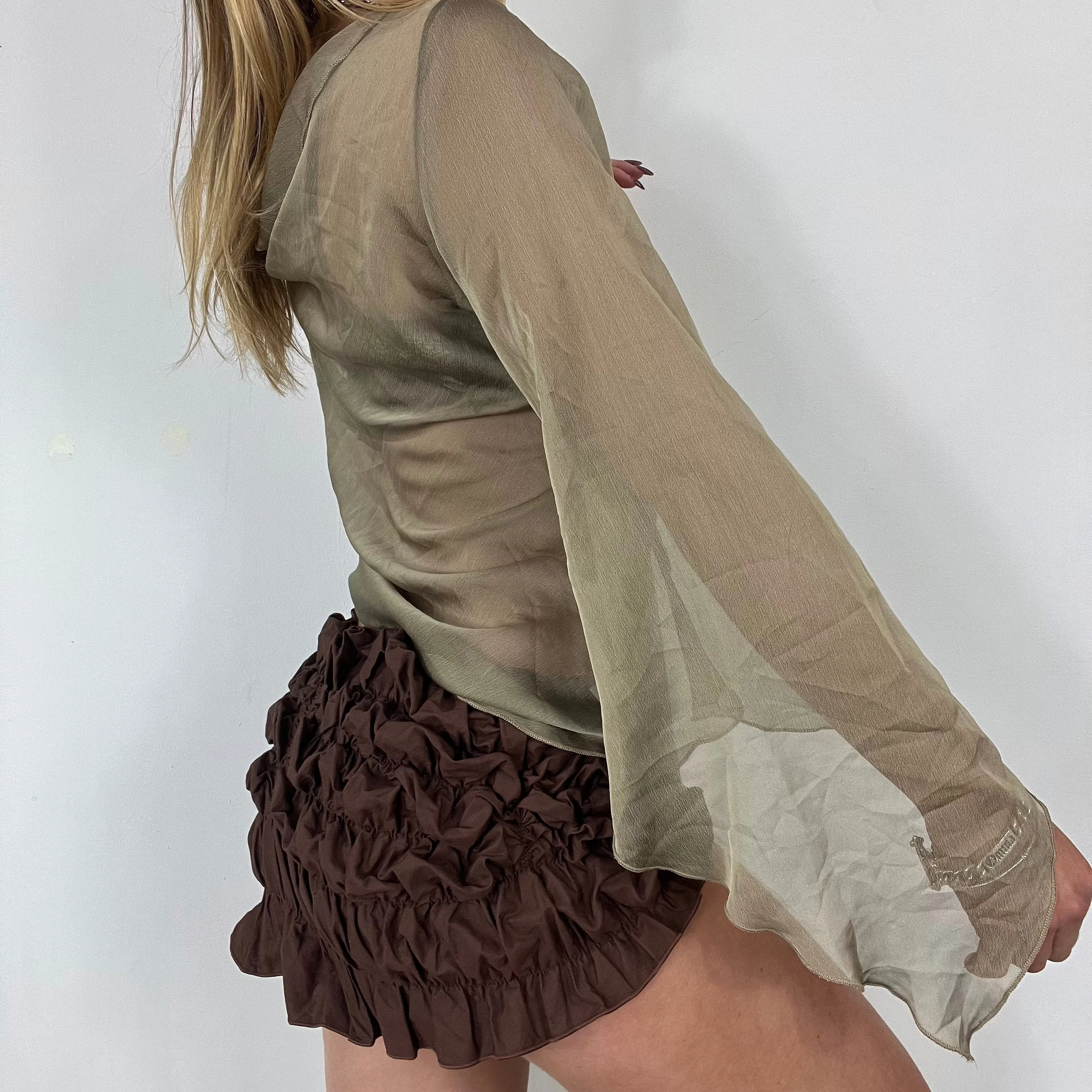90s mesh one shoulder slouch top - Size M