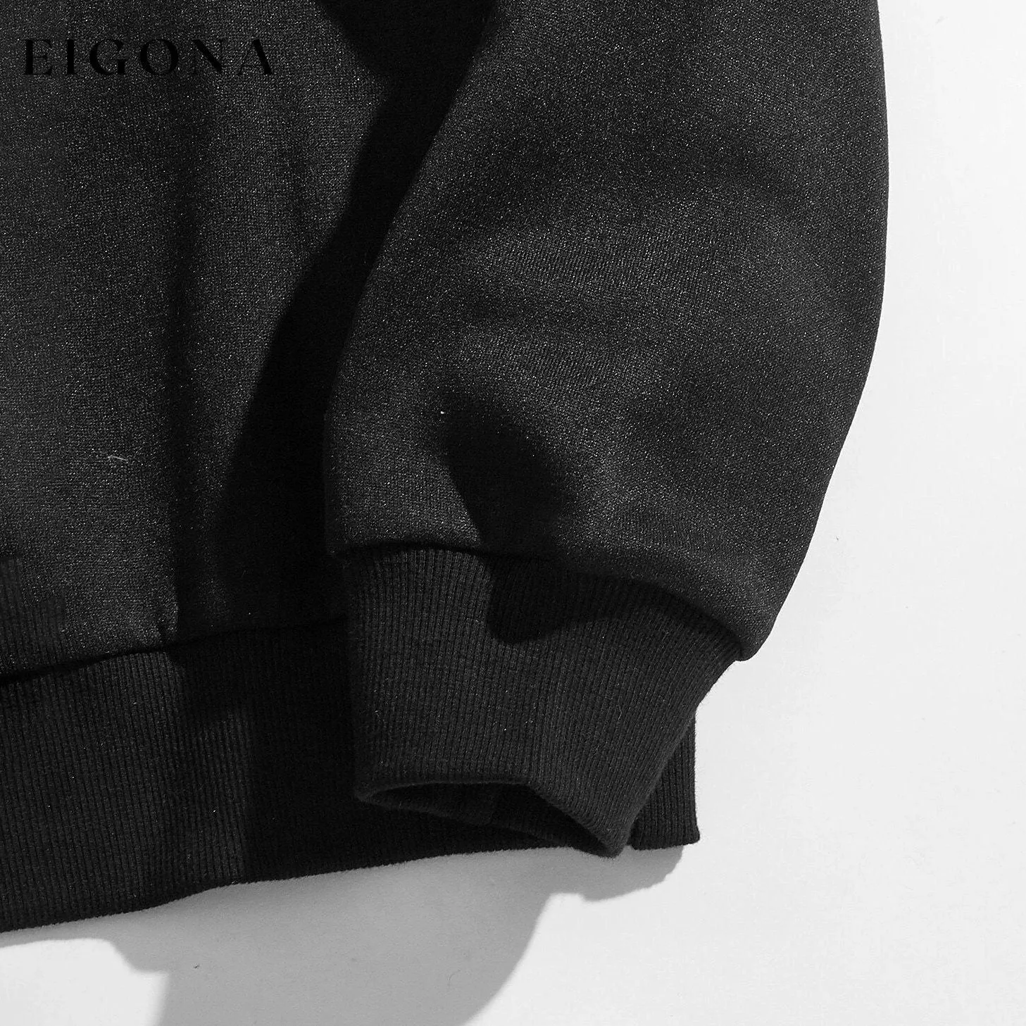 Angel and Letter Graphic Oversized Thermal Sweatshirt
