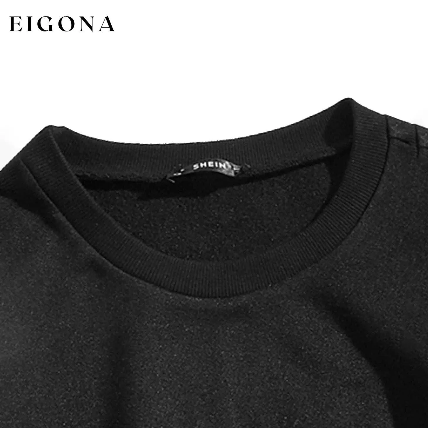 Angel and Letter Graphic Oversized Thermal Sweatshirt