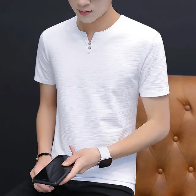 Belbello 2019 New Short Sleeves Men's self-cultivation Selling well Men's Half Sleeve T-shirt Pure color Men's short T-shirt