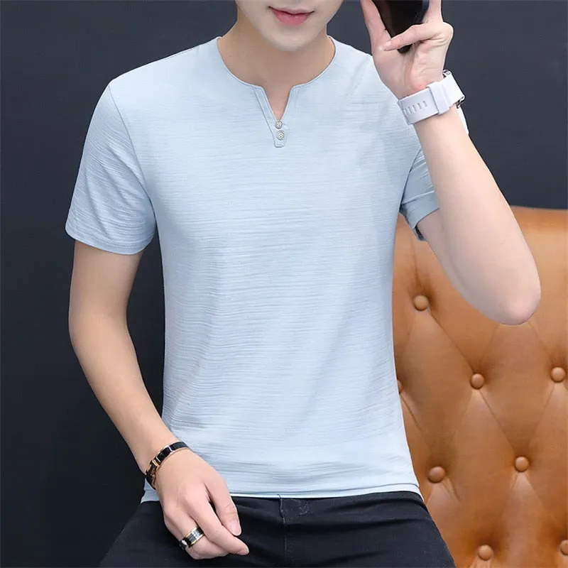 Belbello 2019 New Short Sleeves Men's self-cultivation Selling well Men's Half Sleeve T-shirt Pure color Men's short T-shirt