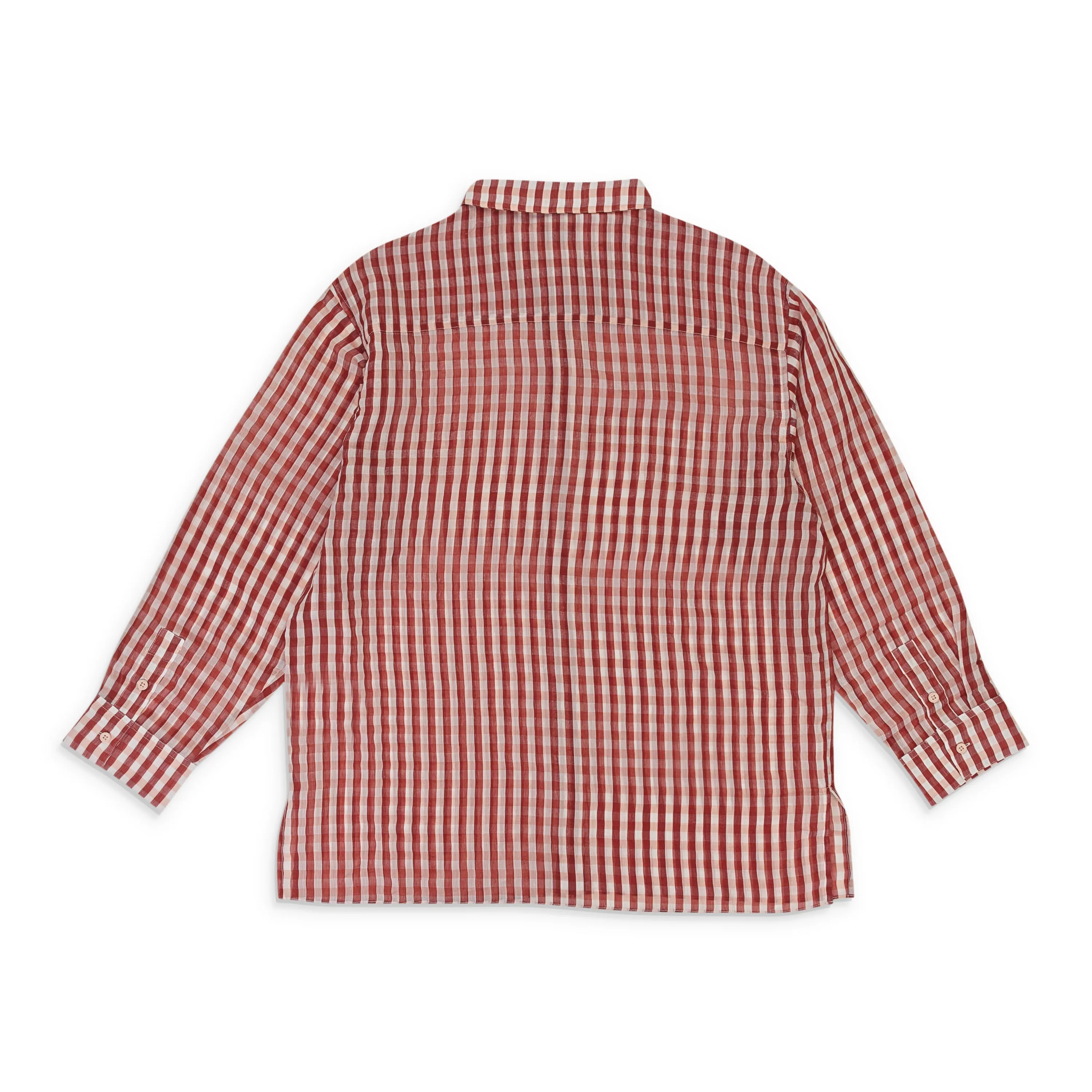 CALLIPYGIAN GINGHAM OVER SHIRT RUST BUTTON-UP