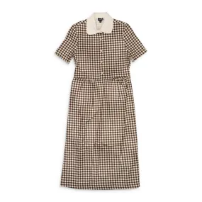 CALLIPYGIAN GINGHAM POCKET BROWN SUN DRESS