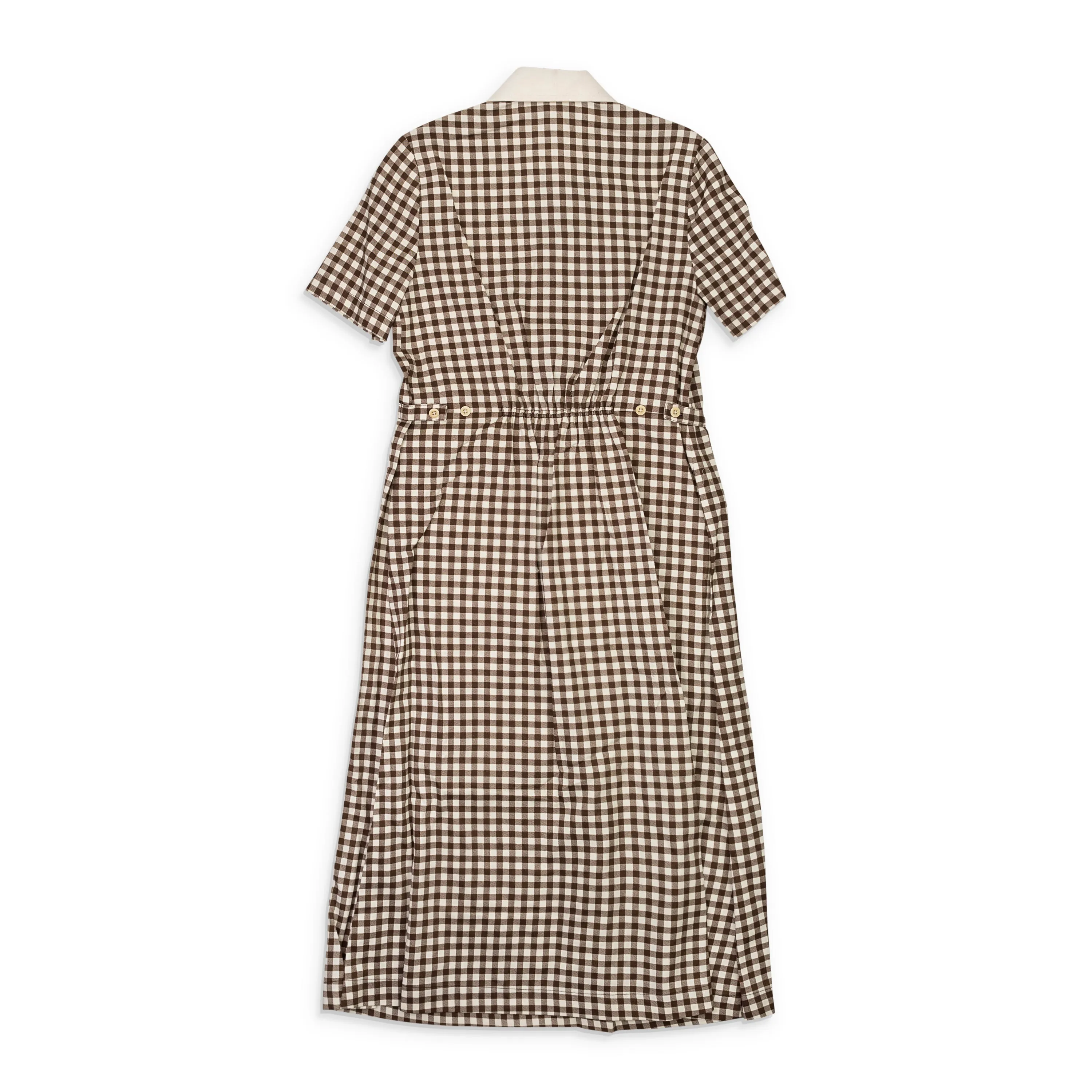 CALLIPYGIAN GINGHAM POCKET BROWN SUN DRESS