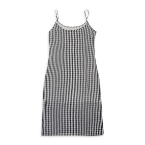 CALLIPYGIAN GINGHAM WHITE BLACK CAMI DRESS