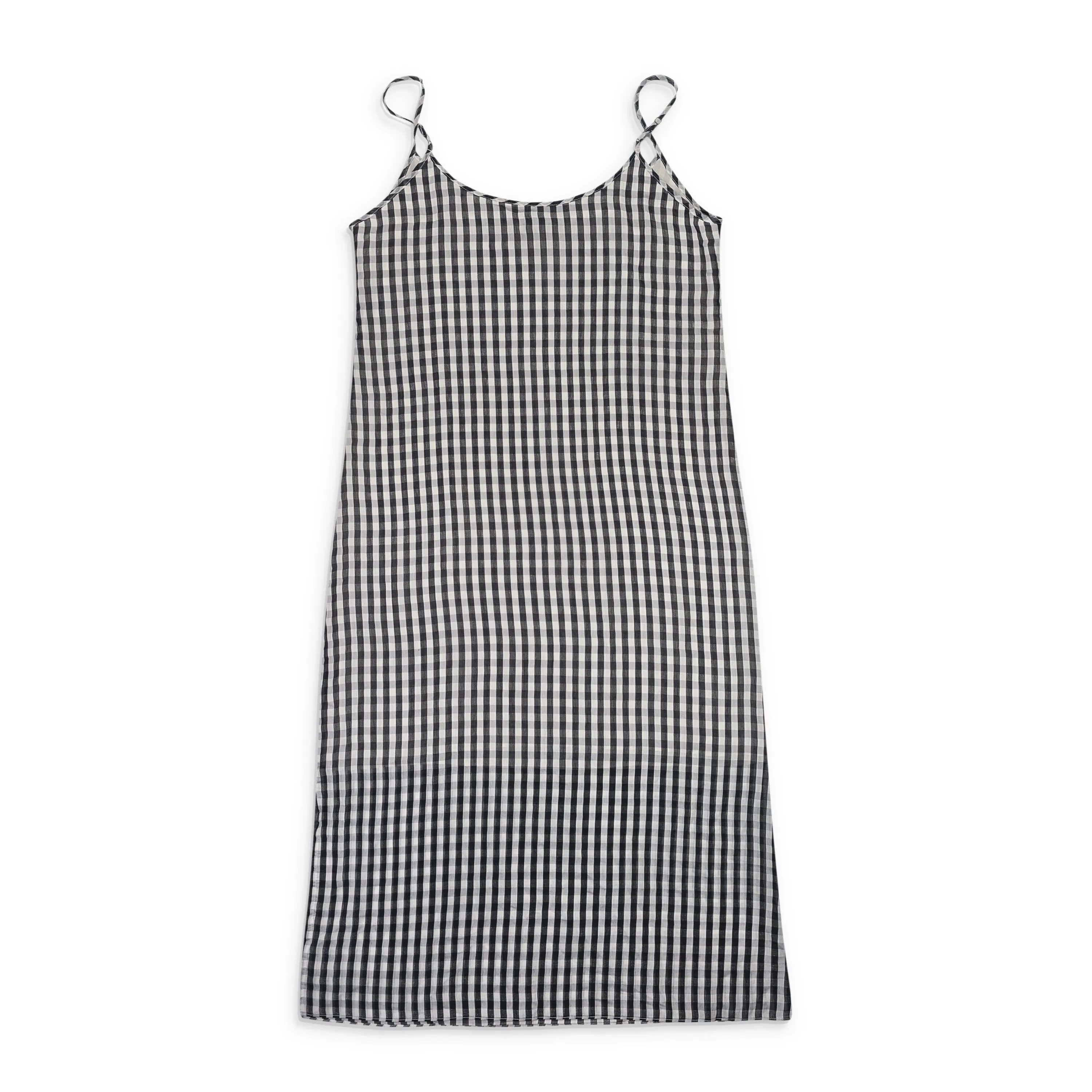 CALLIPYGIAN GINGHAM WHITE BLACK CAMI DRESS