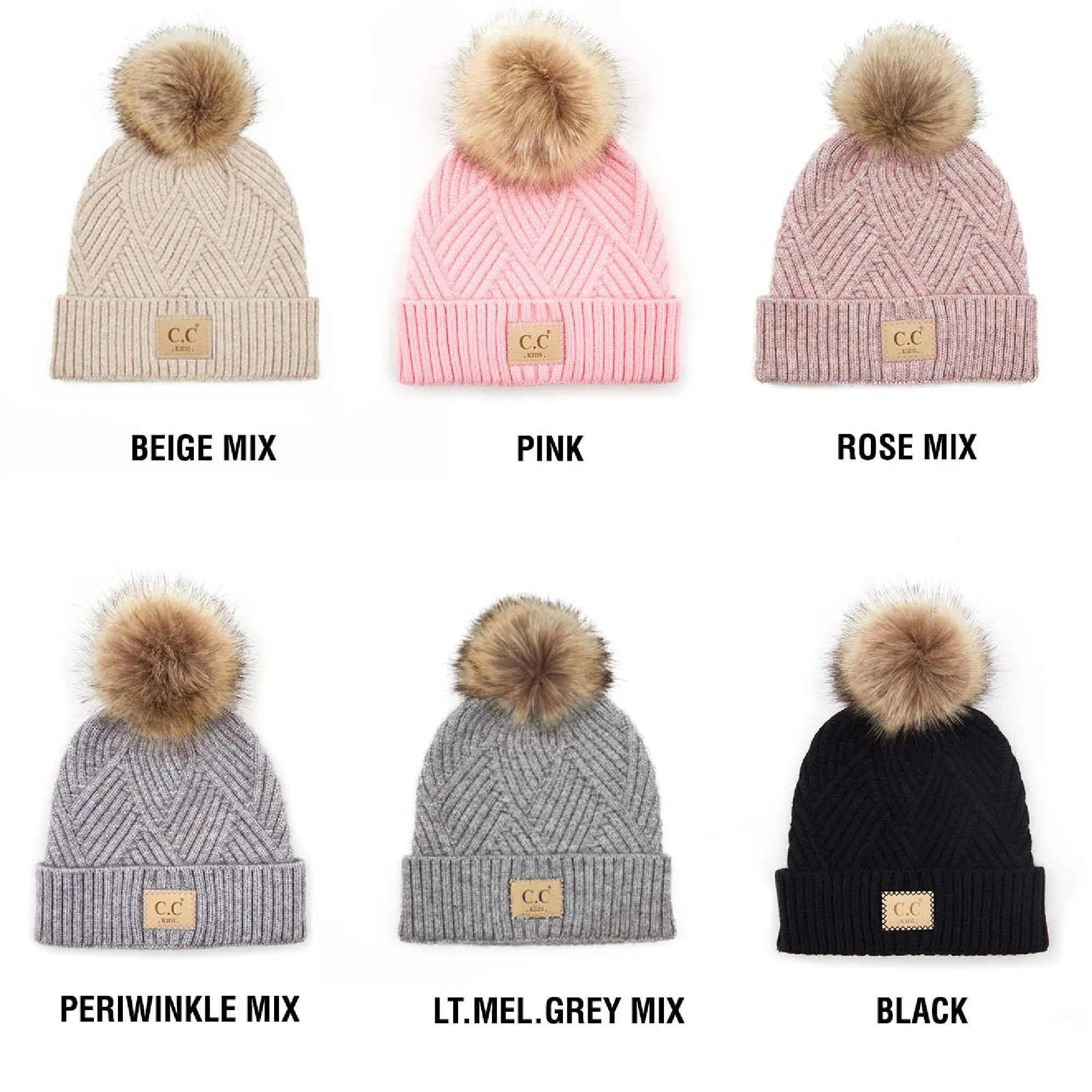 CC Brand Kids Criss-Cross Suede Patch Beanie