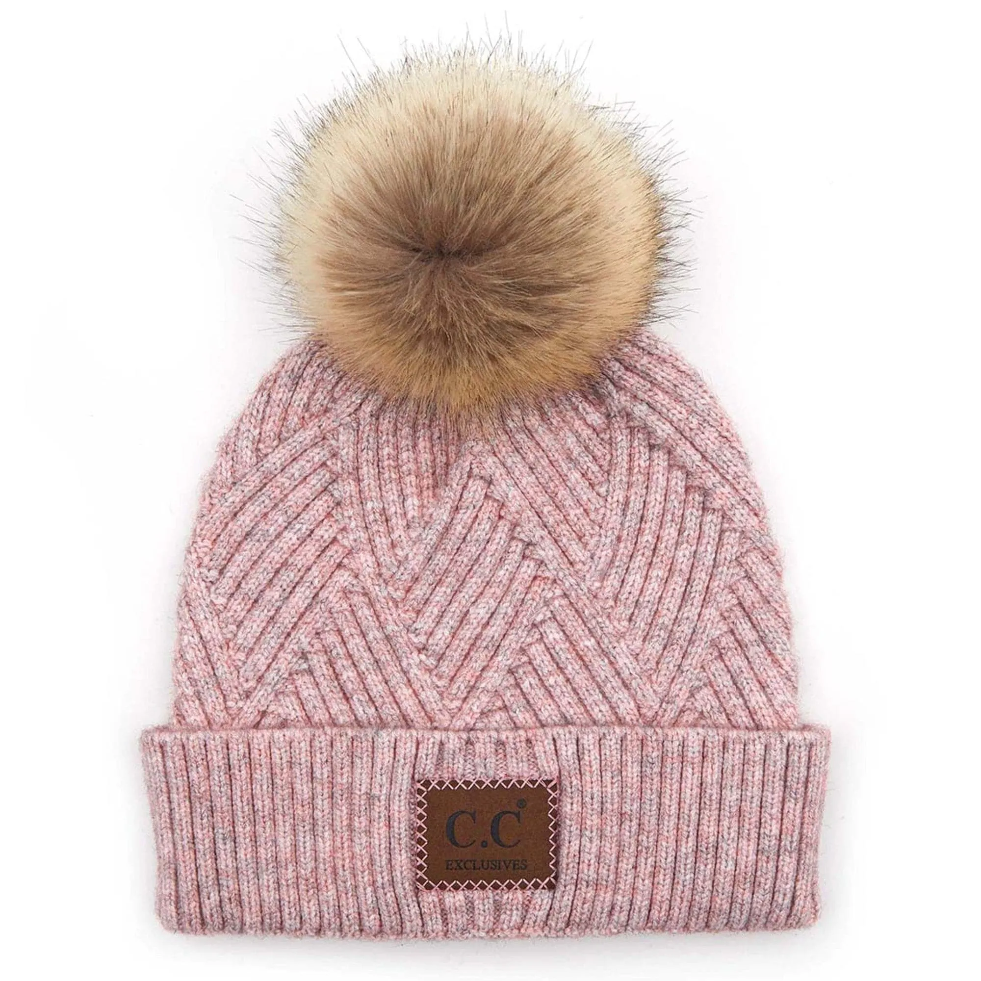 CC Brand Kids Criss-Cross Suede Patch Beanie