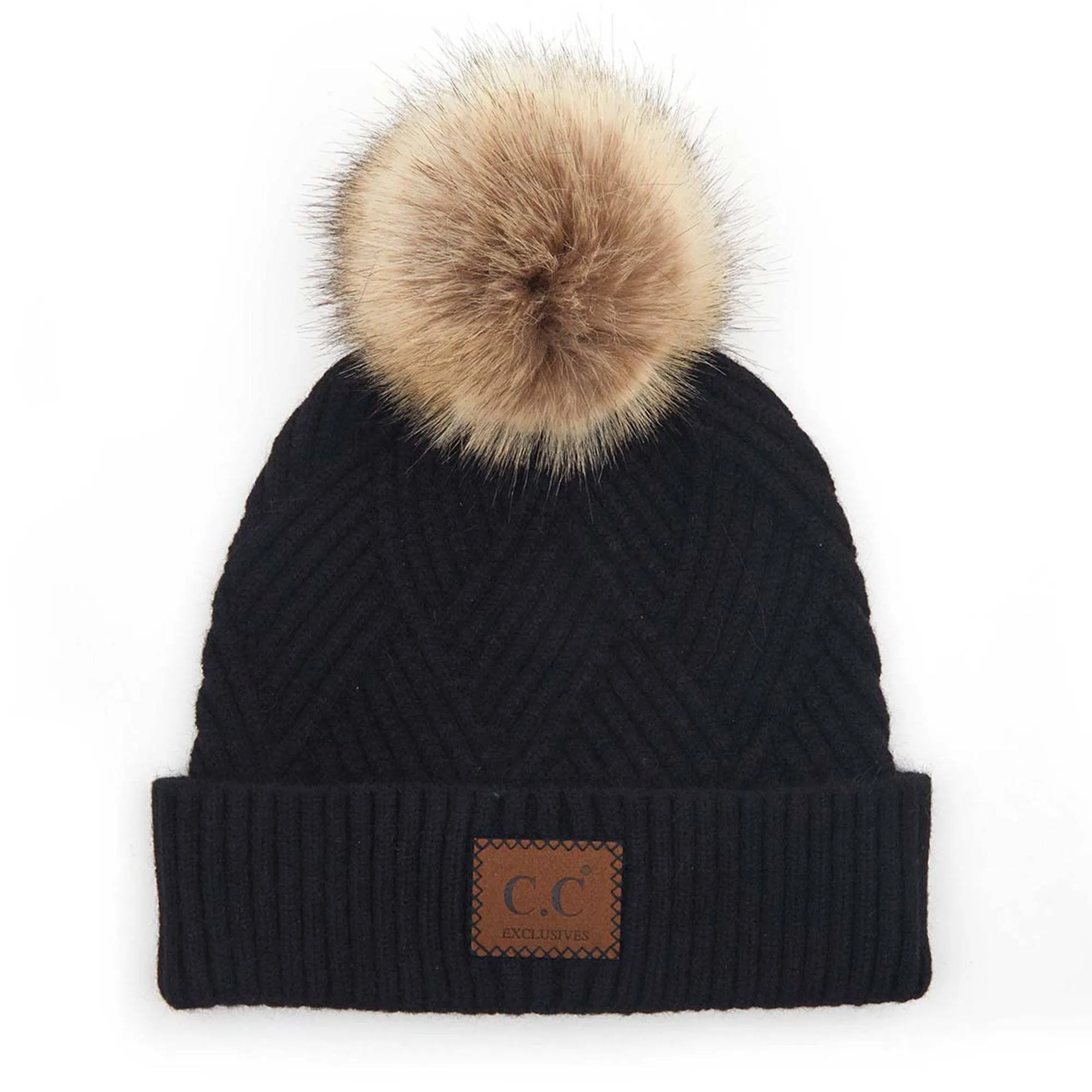 CC Brand Kids Criss-Cross Suede Patch Beanie