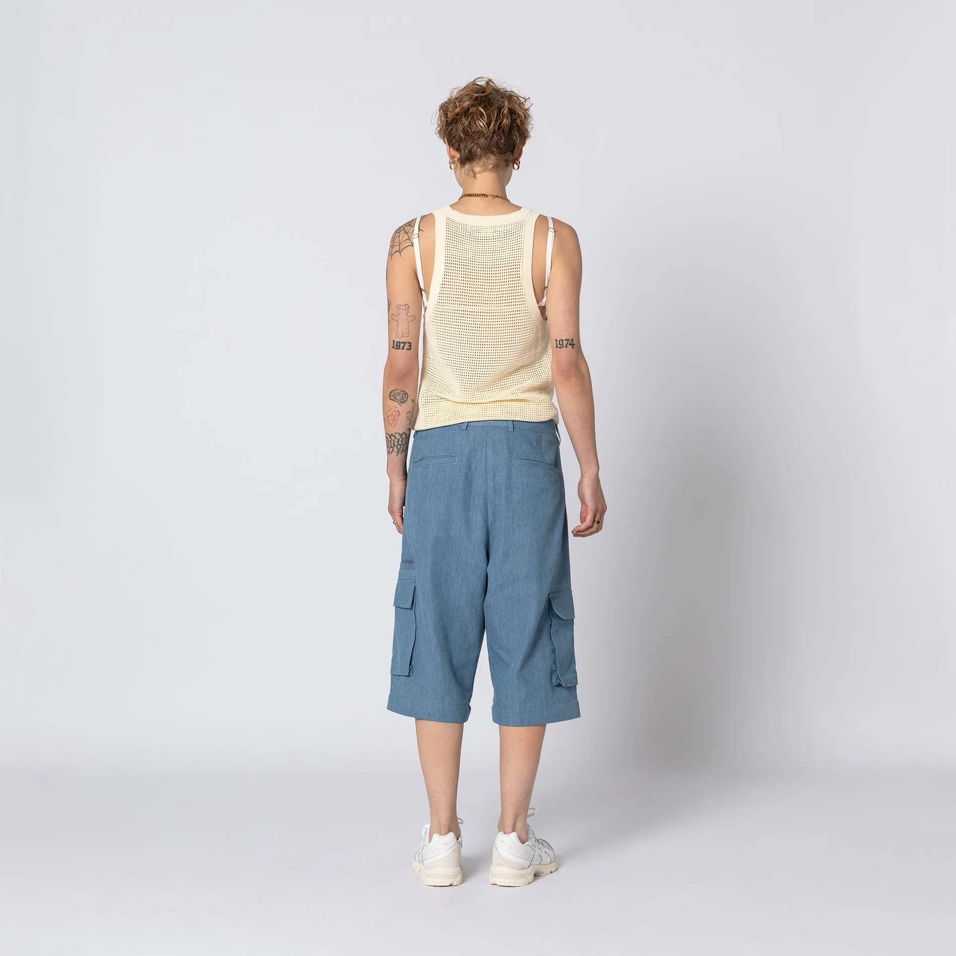 CREAM MESH TANK