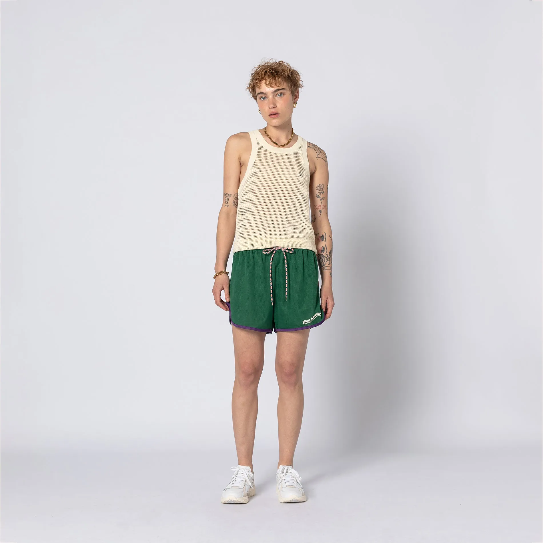 CREAM MESH TANK
