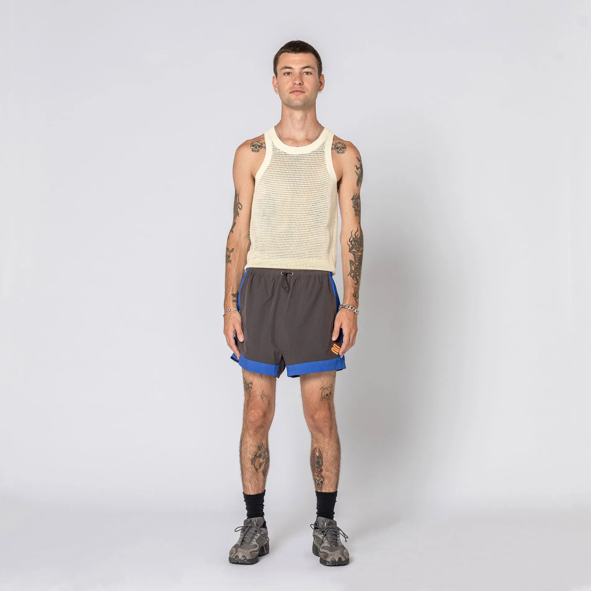CREAM MESH TANK