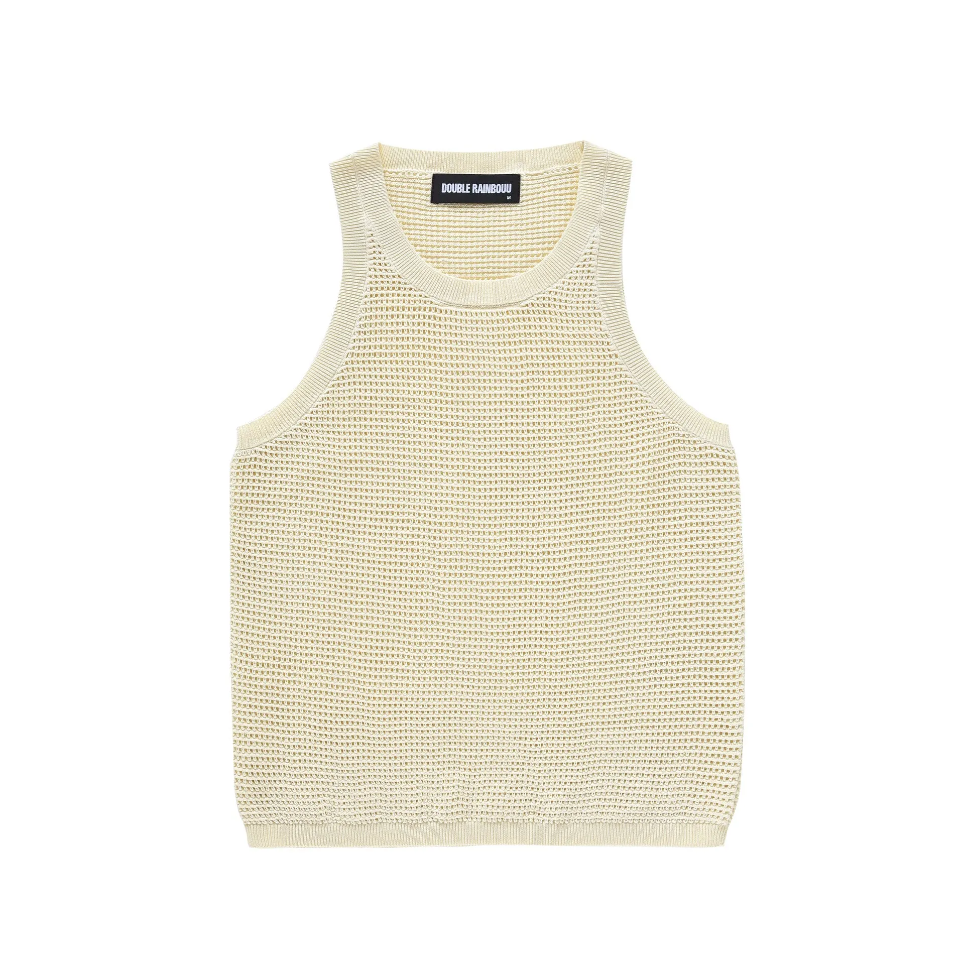 CREAM MESH TANK