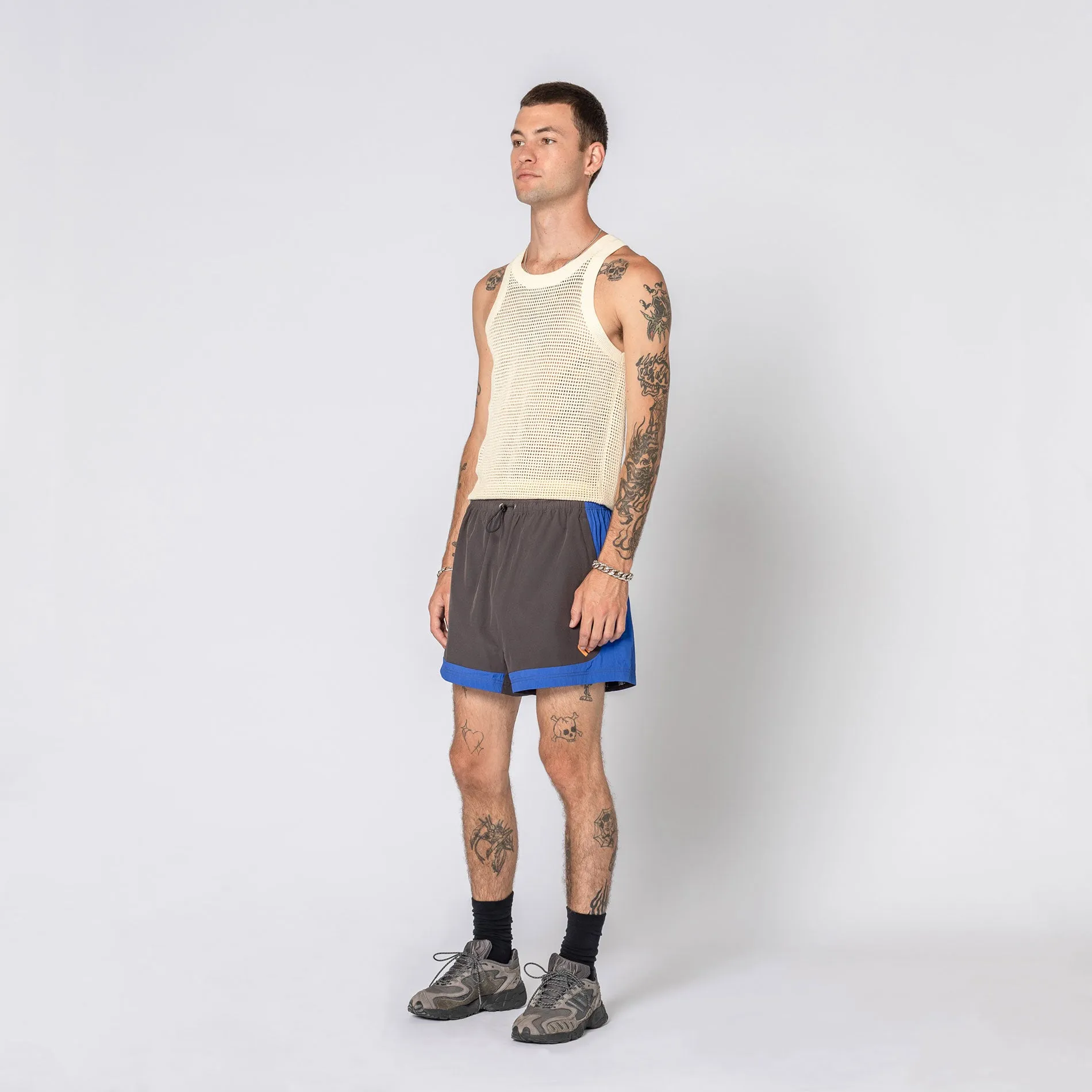 CREAM MESH TANK