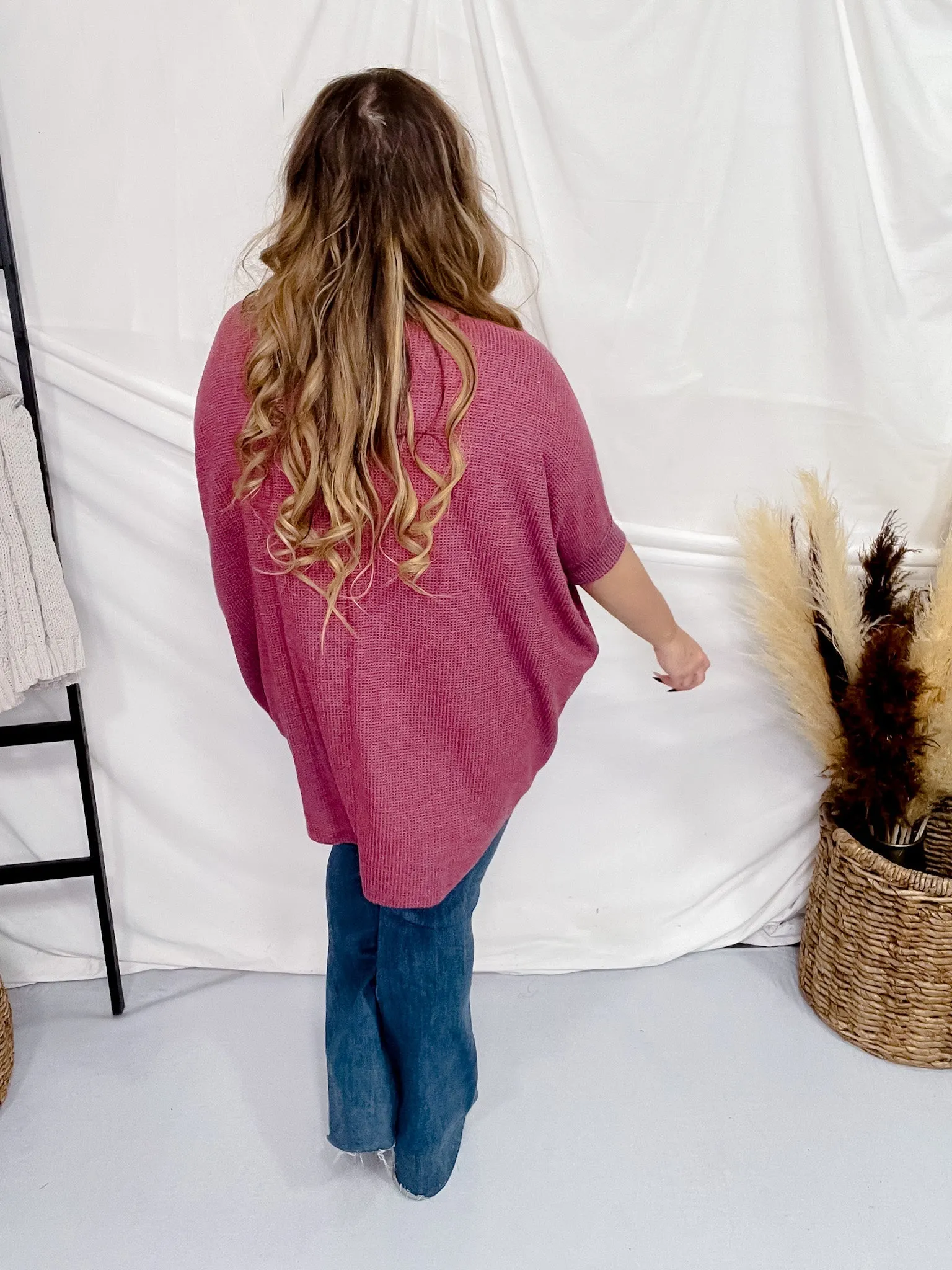 Dolman Sleeve Thermal Top in Wine FINAL SALE