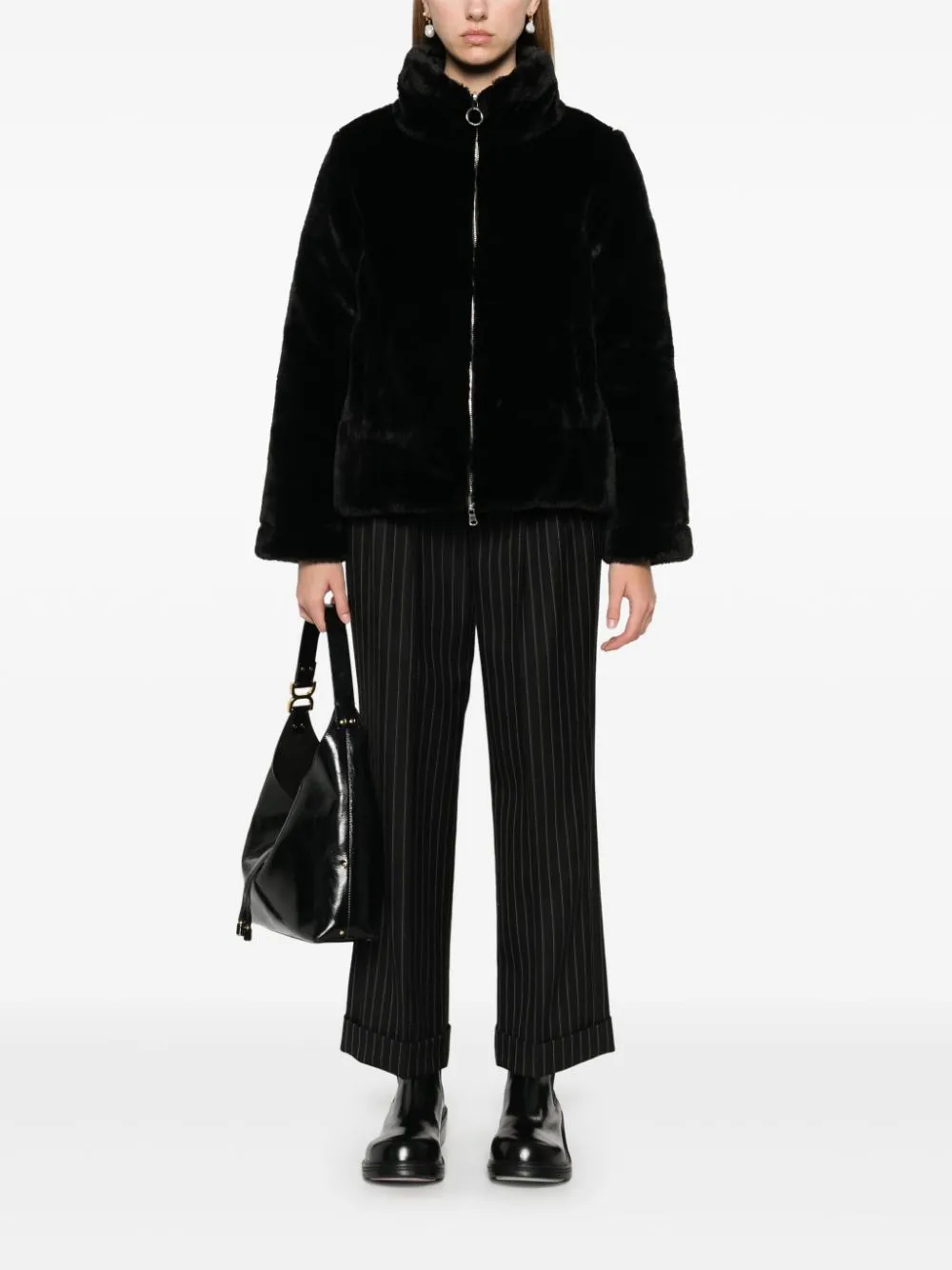 faux-fur down jacket
