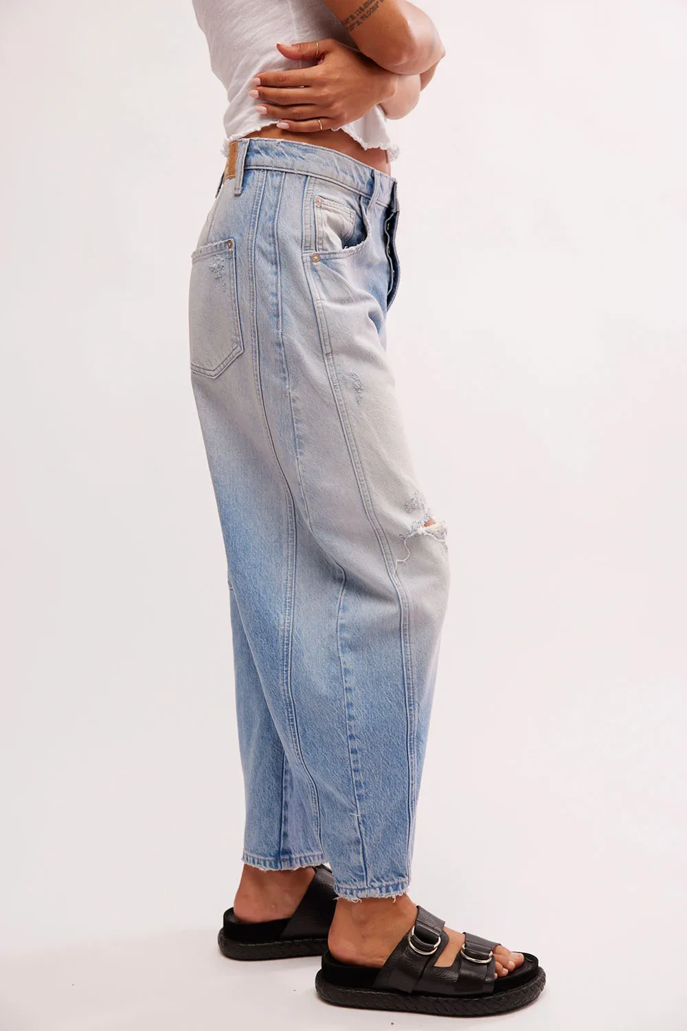 GOOD LUCK MID RISE BARREL - BARNYARD BLUE