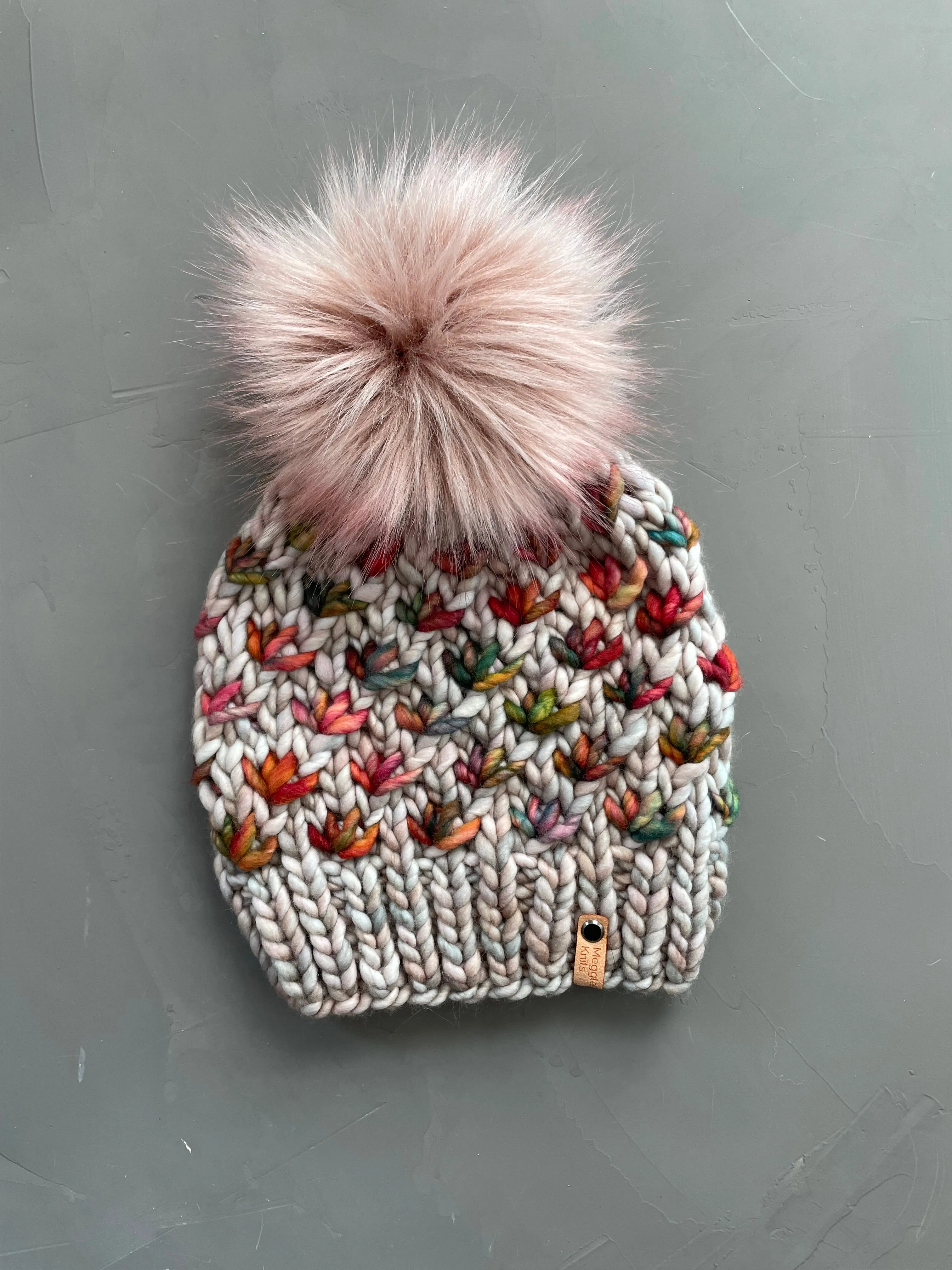 Lotus Flower Beanie in Whole Grain and Diana