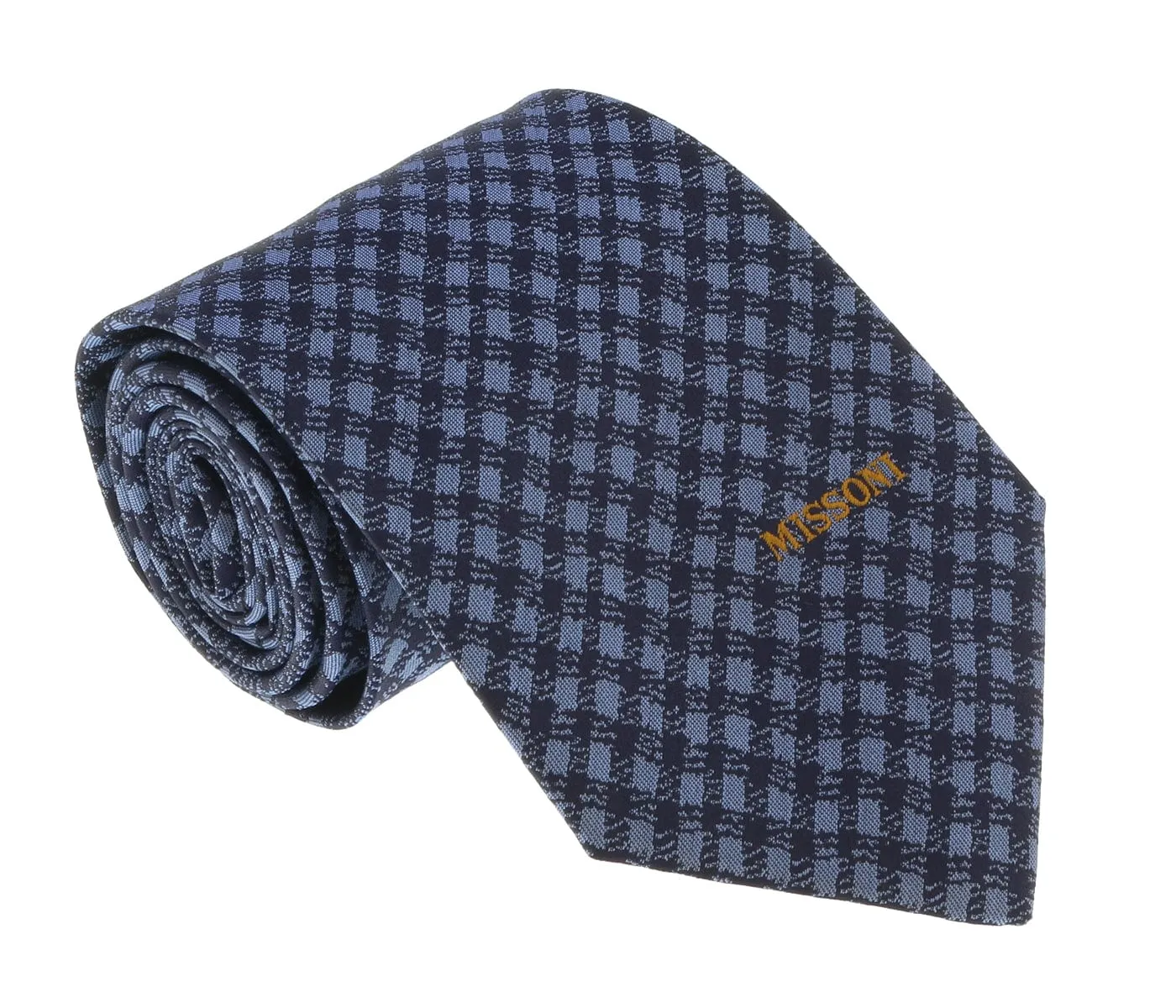 Missoni U5566 Blue Gingham Pure Silk Tie
