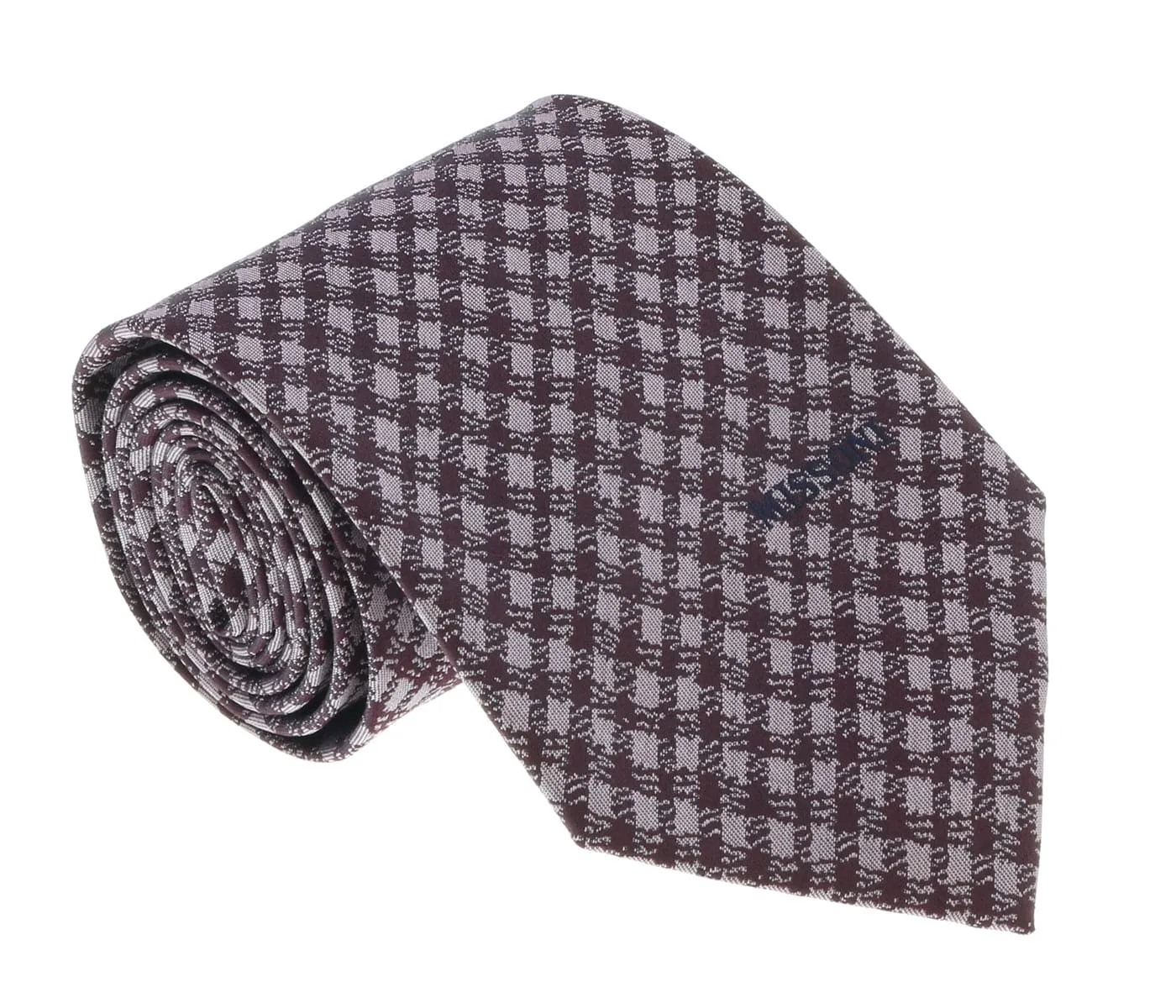 Missoni U5566 Lavender/Violet Gingham Pure Silk Tie