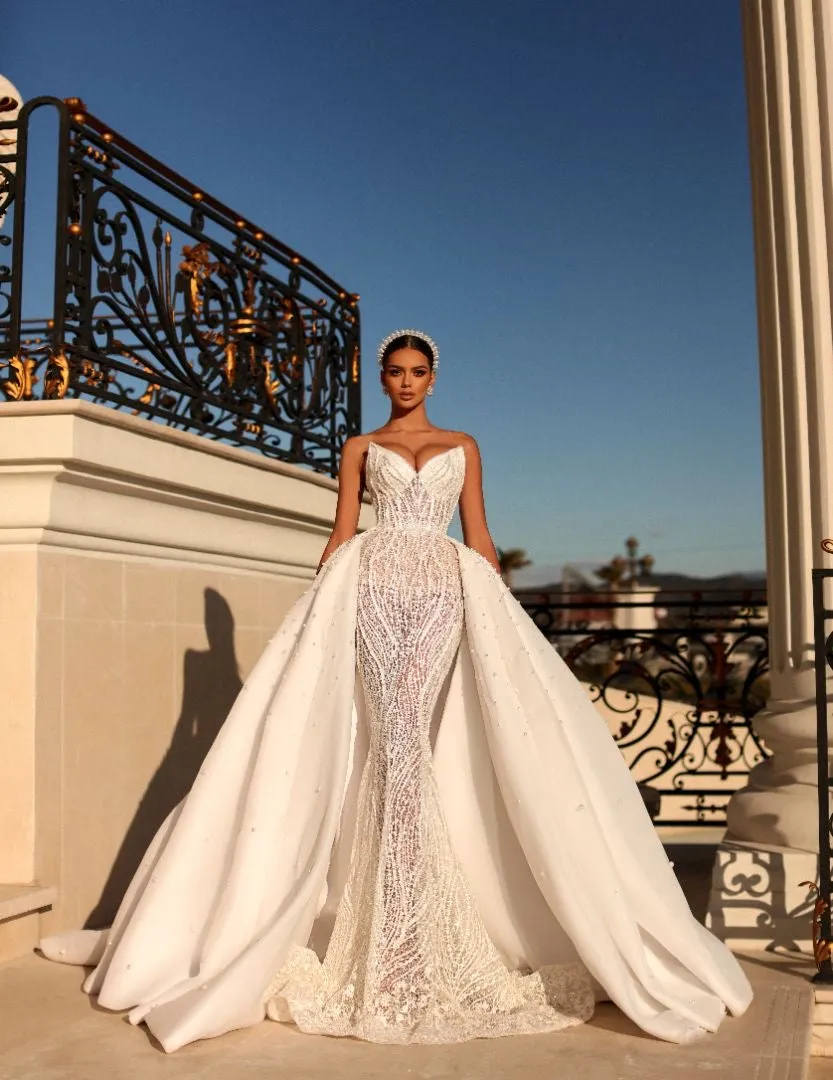 Molly Long Off-Shoulder Luxury White Wedding Dress