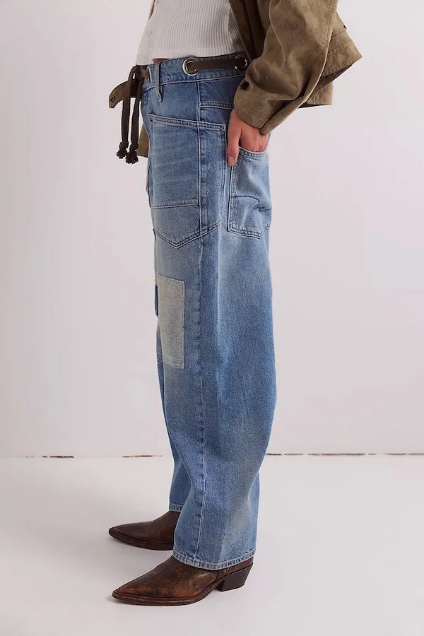 MOXIE PULL-ON BARREL JEANS - TRUEST BLUE