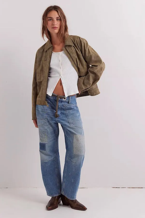 MOXIE PULL-ON BARREL JEANS - TRUEST BLUE