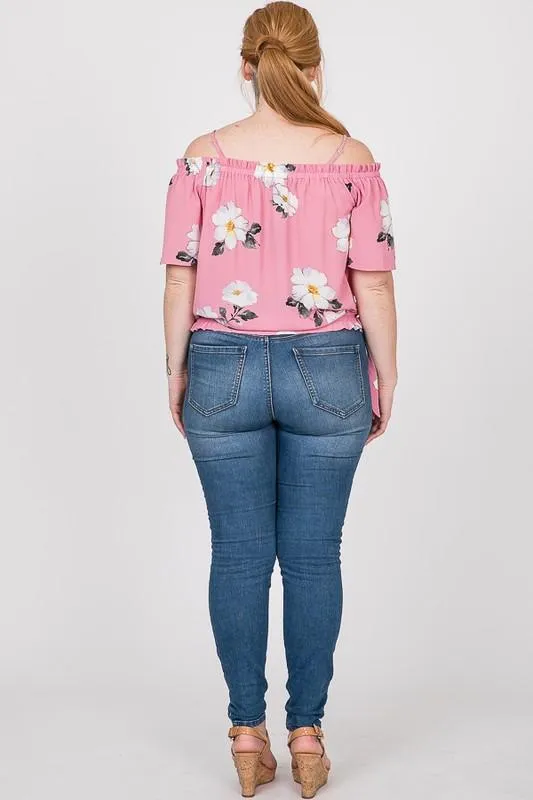 Pre-Order Big Flowers Off-Shoulder Top