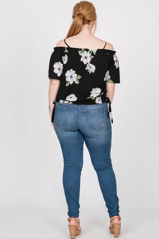 Pre-Order Big Flowers Off-Shoulder Top