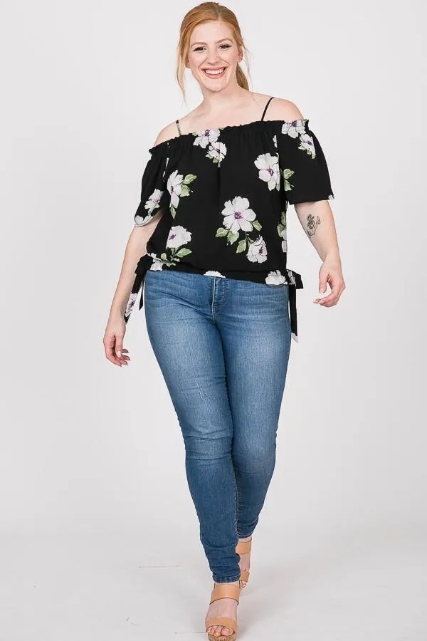 Pre-Order Big Flowers Off-Shoulder Top