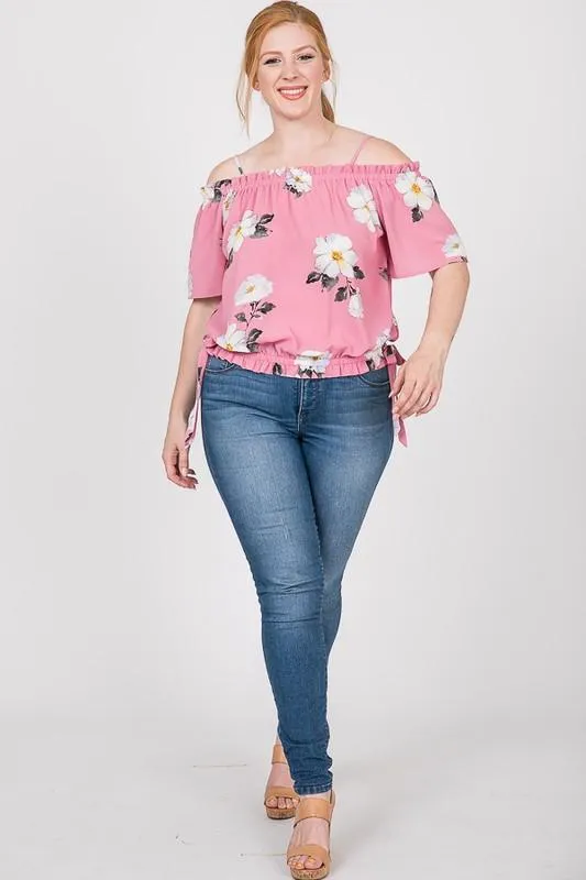 Pre-Order Big Flowers Off-Shoulder Top