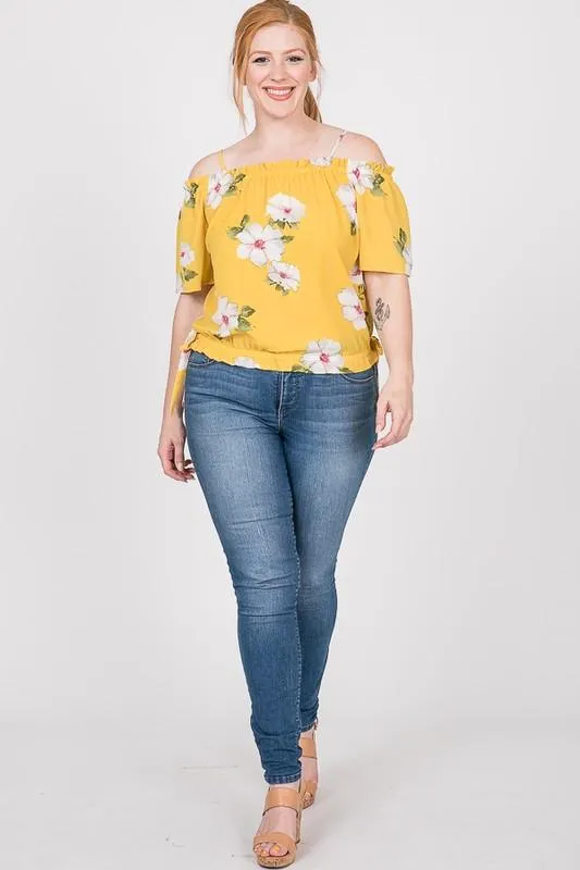 Pre-Order Big Flowers Off-Shoulder Top