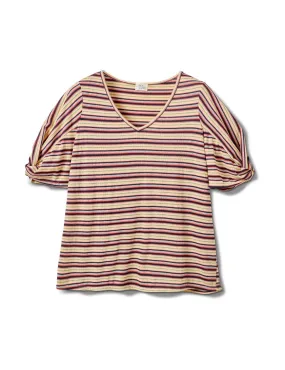 Rib Stripe Thermal Tee