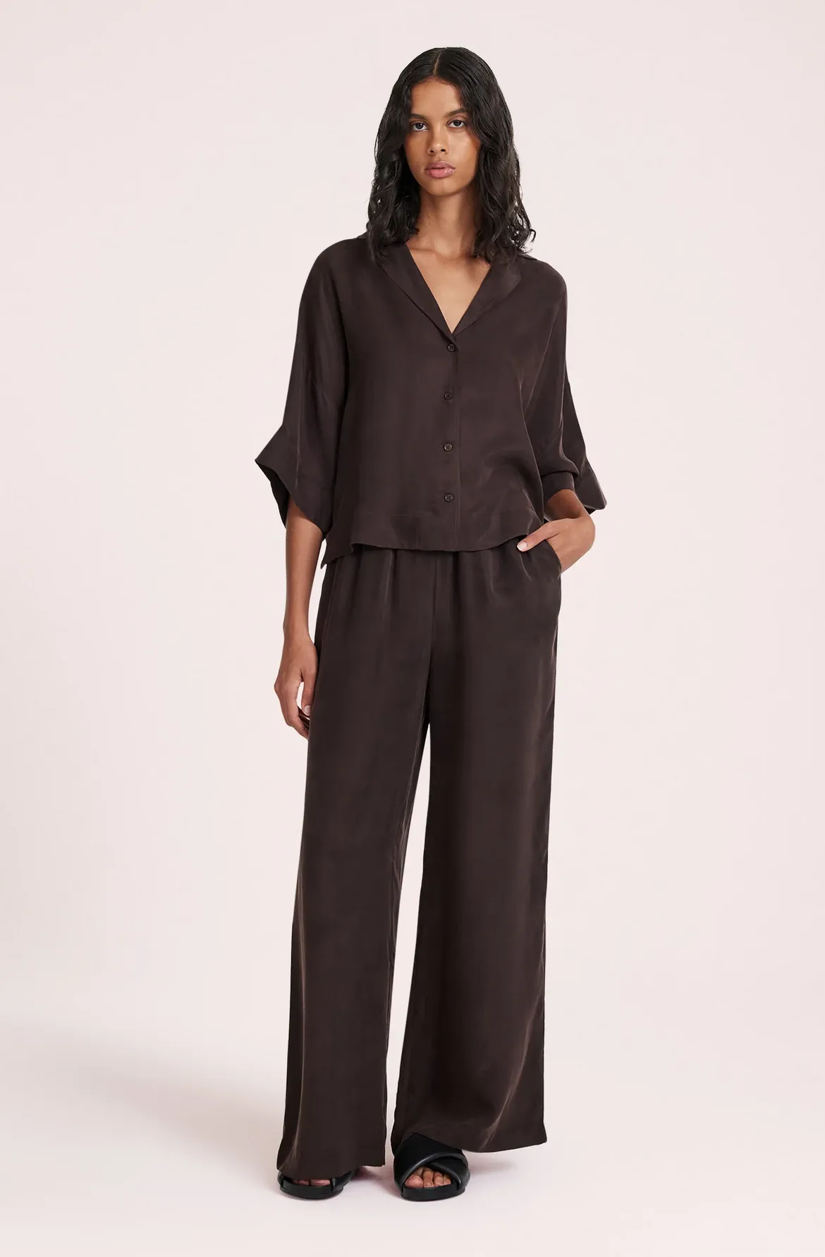 RIKA CUPRO PANT | RAISIN
