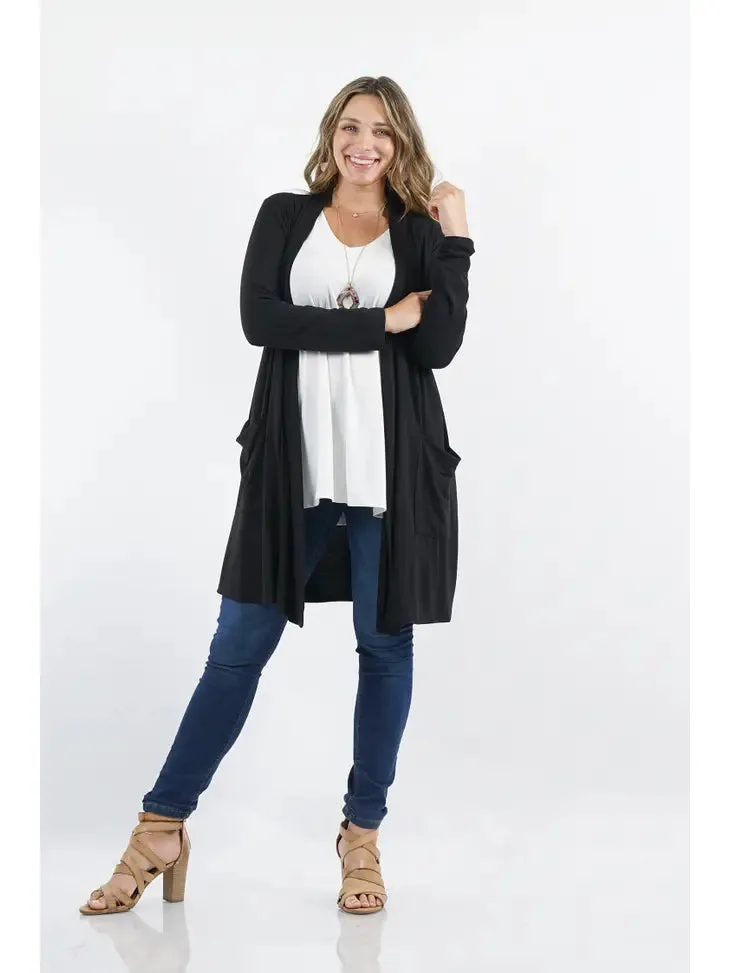 Slouchy Pocket Open Cardigan: Plus Size