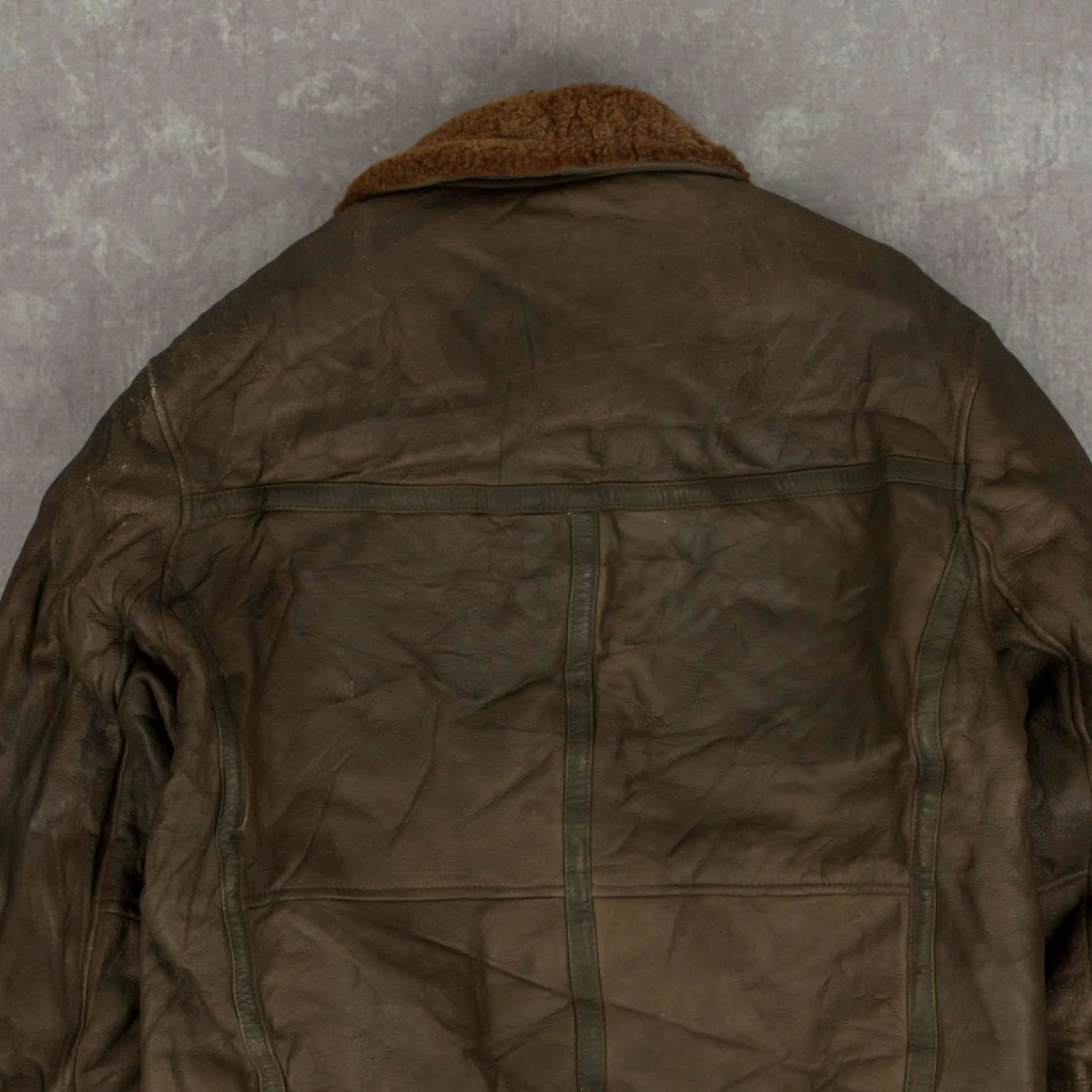 WOMEN'S VINTAGE 1980S SHEARLING LEATHER JACKET - MEDIUM