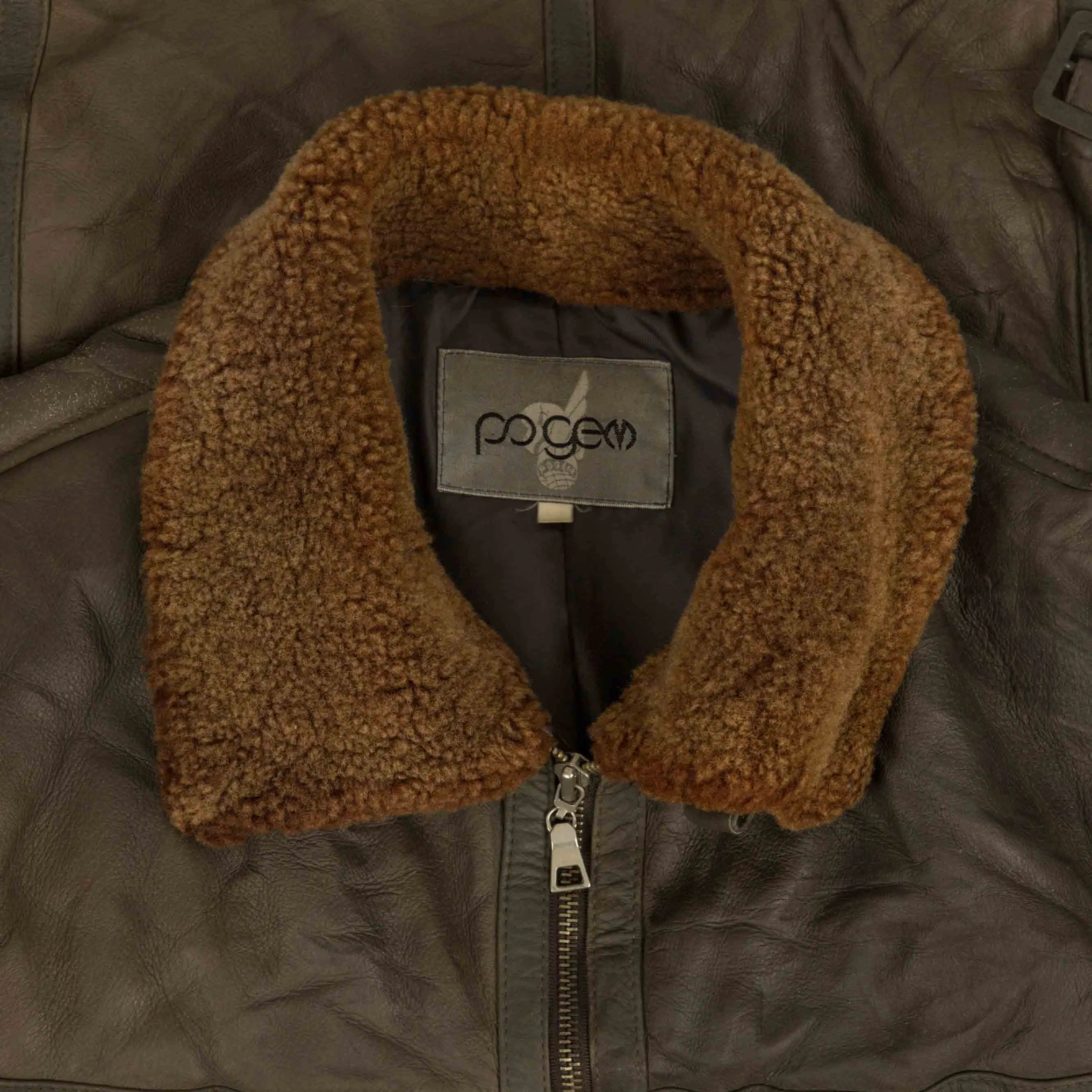 WOMEN'S VINTAGE 1980S SHEARLING LEATHER JACKET - MEDIUM