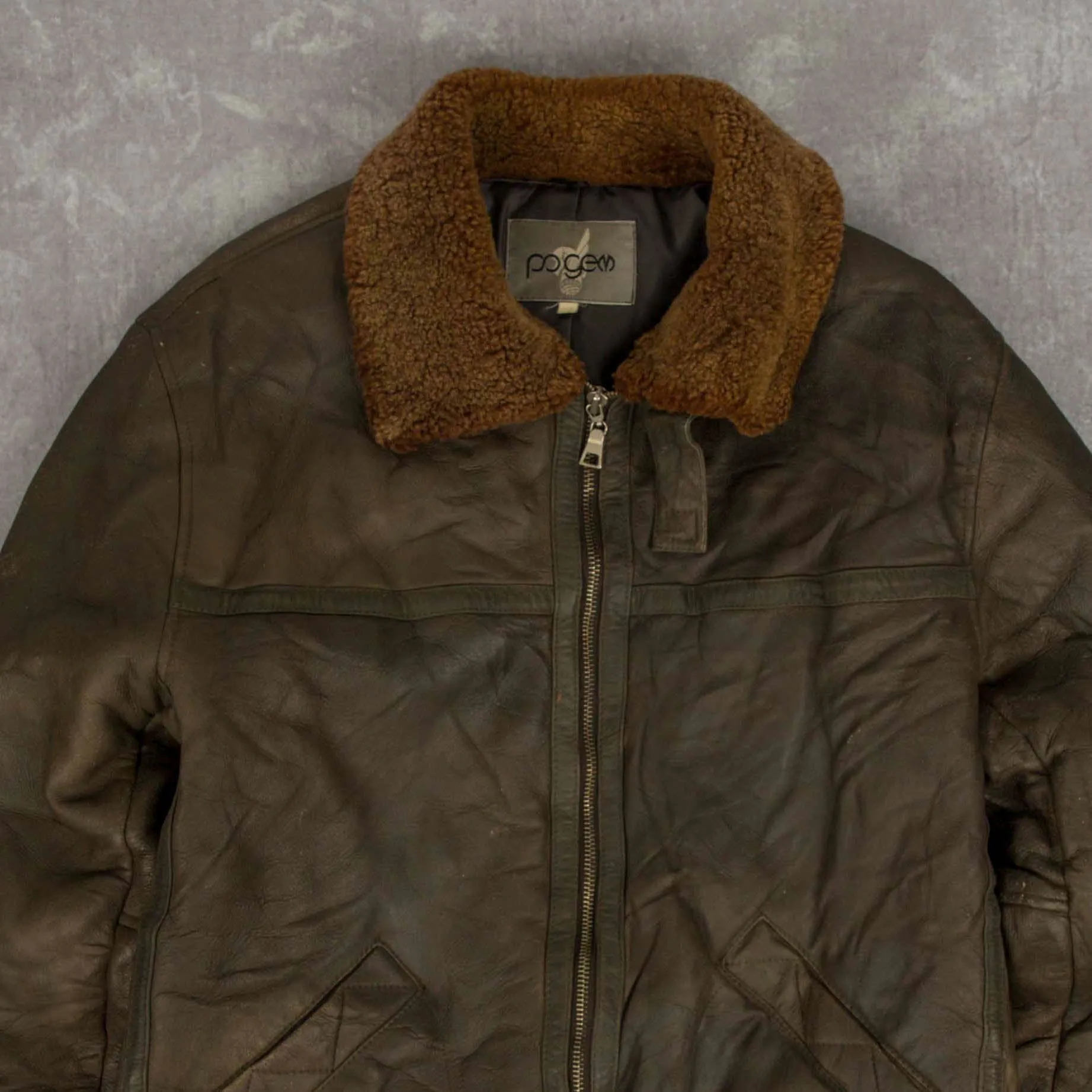 WOMEN'S VINTAGE 1980S SHEARLING LEATHER JACKET - MEDIUM