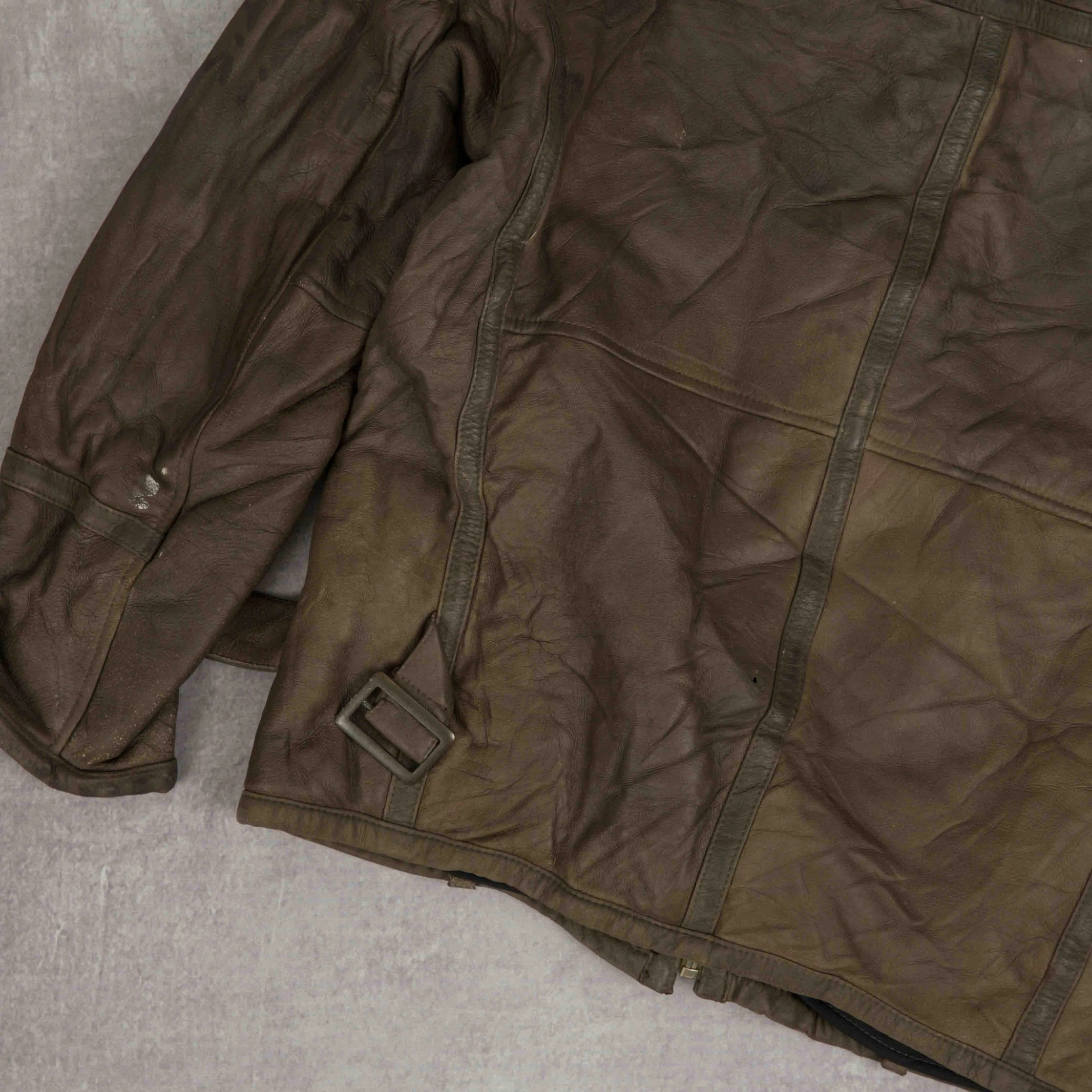 WOMEN'S VINTAGE 1980S SHEARLING LEATHER JACKET - MEDIUM